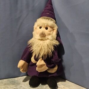 Vintage Folkmanis Folktails Wizard Hand Puppet 21" Purple Robe Warlock